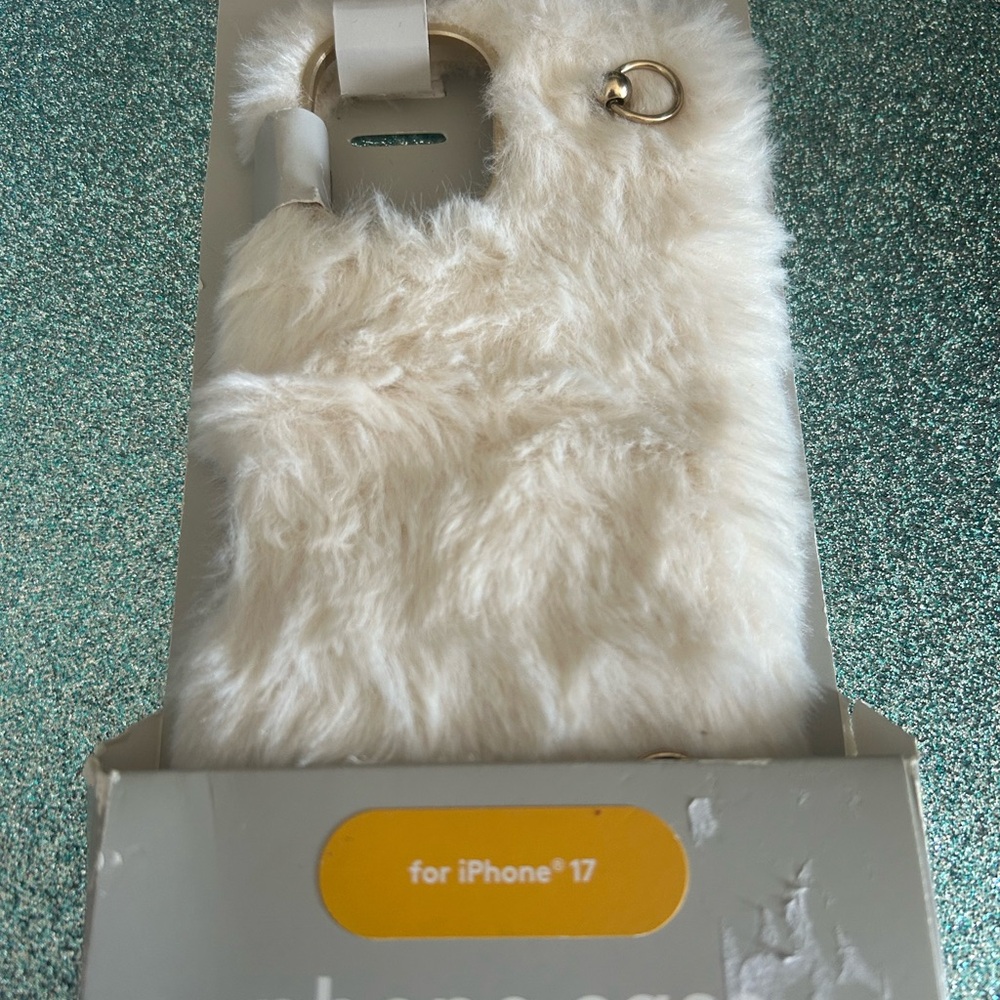 Plush Faux Fur iPhone Case in Cream
